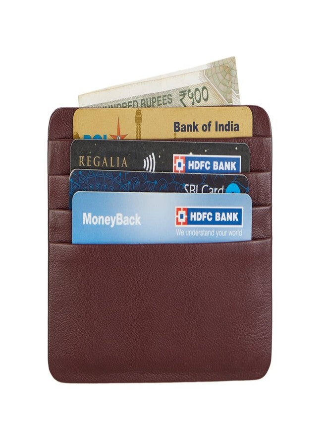 Adamis Genuine Leather Slim Wallet with 4 Slots for Credit Card Debit Card Money Holder Wallet for Men and Women (11 x 8.5 cm, Wine) - Image 5